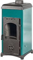 Thermozoff Κεραμική Ξυλόσομπα 6.4kW Πράσινη