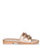 Leather Women's Flat Sandals Brown