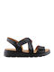 Deri Damen Flatforms Schwarze G-251758