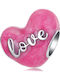Silver me Charm Herz aus Vergoldetem Silber Rosa ABR0951