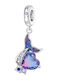 Charmy Heart Charm in Silver with Zircon