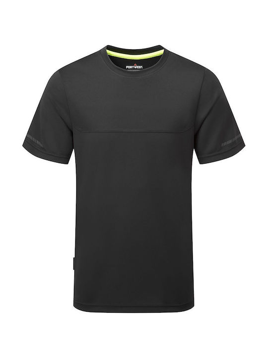 Portwest Tricou De Lucru Negru Cu Benzi Reflectorizante