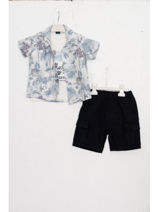 Restart Kids Set with Shorts Summer 3 Pieces White