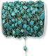 Steel Chain Natural Turquoise Stone 8mm