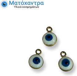 Metal Eye Gold Enamel White 7mm 25 Pieces