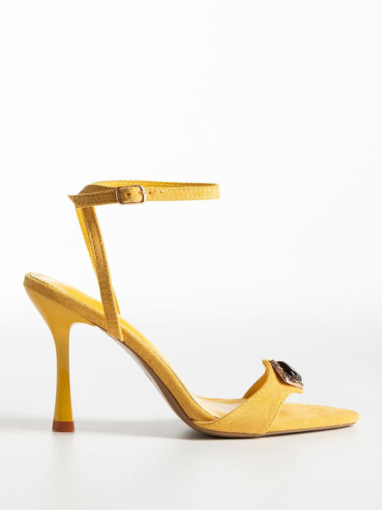 Bozikis Sandale Galbene de Catifea K26-375-SQC2...