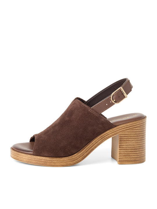 Damen Sandalen Braun Leder