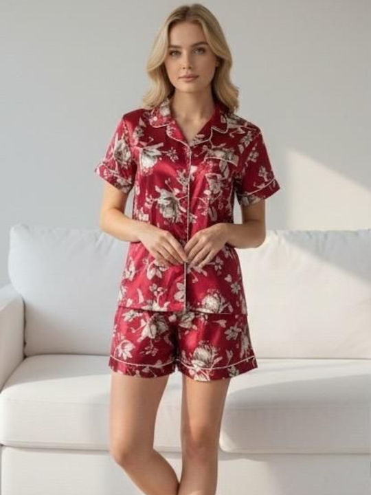 Lovely Handmade Summer Women's Pyjama Set Burgundy