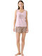 Noidinotte Summer Women's Cotton Pajama Set Pink