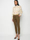 Women's Fabric Trousers in Regular Fit Brown