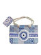 Summertiempo Fabric Beach Bag with Toiletry Bag Blue