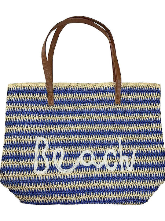 Summertiempo Stoff Strandtasche Blau