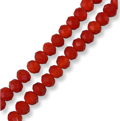 Glass Bead Red Spacer 8*6mm 2 Pieces