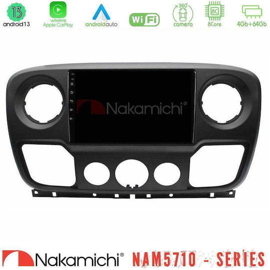 Nakamichi Ηχοσύστημα Αυτοκινήτου για Opel Movano Renault Master Nissan NV400 2011-2020 (Bluetooth/USB/WiFi/GPS/Apple-Carplay/Android-Auto) με Οθόνη Αφής 10"
