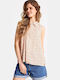 Sleeveless Women's Shirt Orange Floral