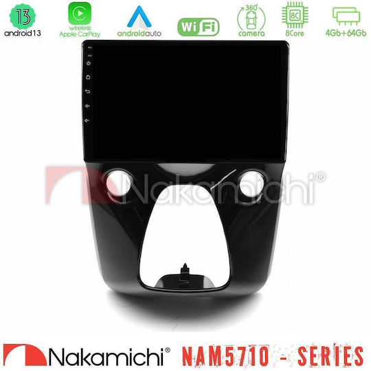 Nakamichi Car Audio System for Peugeot 108 / 107 Toyota Aygo Citroen C1 2014-2021 Bluetooth USB Wi-Fi GPS Apple CarPlay Android Auto with 10 Inch Touch Screen