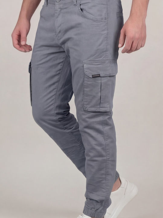 Cargo Elastic Trousers in Regular Fit Gray