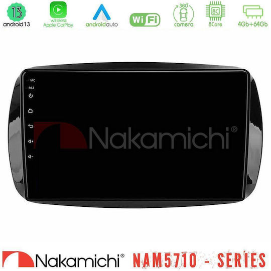 Nakamichi Car Audio System for Smart ForTwo 2015-2022 Bluetooth USB WiFi GPS Apple CarPlay Android Auto with 9" Touch Screen