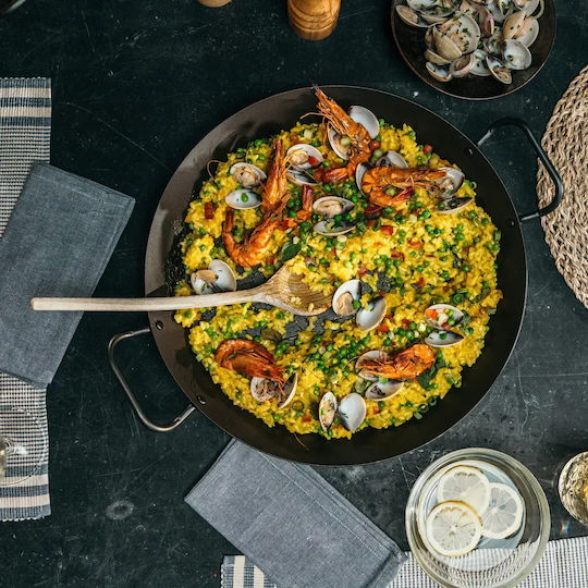 Wok aus Kohlenstoffstahl mit Deckel mit Antihaftbeschichtung 34cm