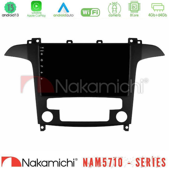 Nakamichi Ηχοσύστημα Αυτοκινήτου για Ford S-Max 2006-2012 (Bluetooth/USB/WiFi/GPS/Apple-Carplay/Android-Auto) με Οθόνη Αφής 9"