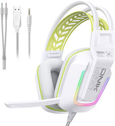 Onikuma X13 Over Ear Гейминг Слушалки с Връзка 3,5 мм / USB Бял