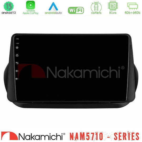 Nakamichi Car Audio System for Peugeot Bipper Fiat Fiorino Qubo Citroen Nemo 2008-2018 Bluetooth USB Wi-Fi GPS Apple CarPlay Android Auto with 10 Inch Touch Screen