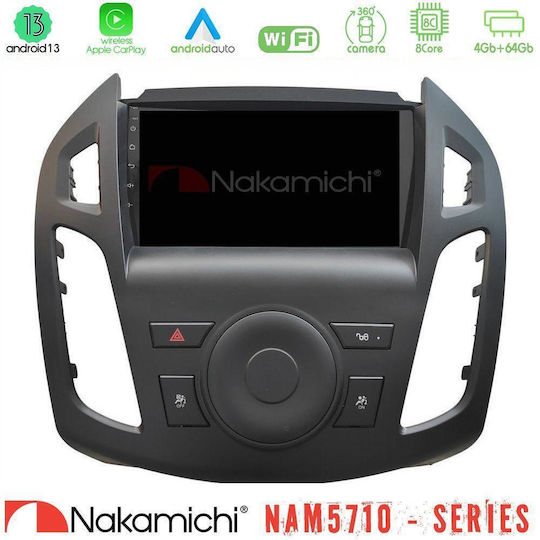 Nakamichi Ηχοσύστημα Αυτοκινήτου για Ford Transit Connect / Tourneo Connect 2013-2018 (Bluetooth/USB/WiFi/GPS/Apple-Carplay/Android-Auto) με Οθόνη Αφής 9"