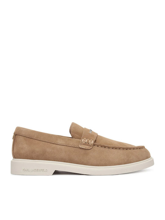 Karl Lagerfeld Suede Men's Loafers in Gray Colour