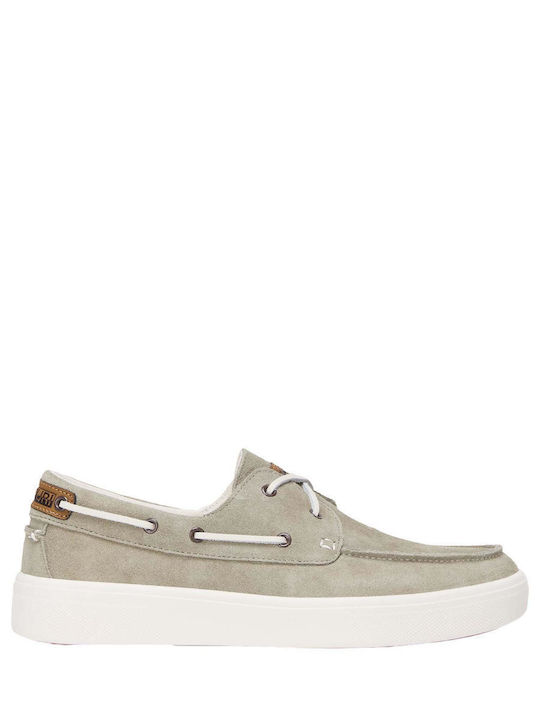 Suede Men's Loafers in Green Colour