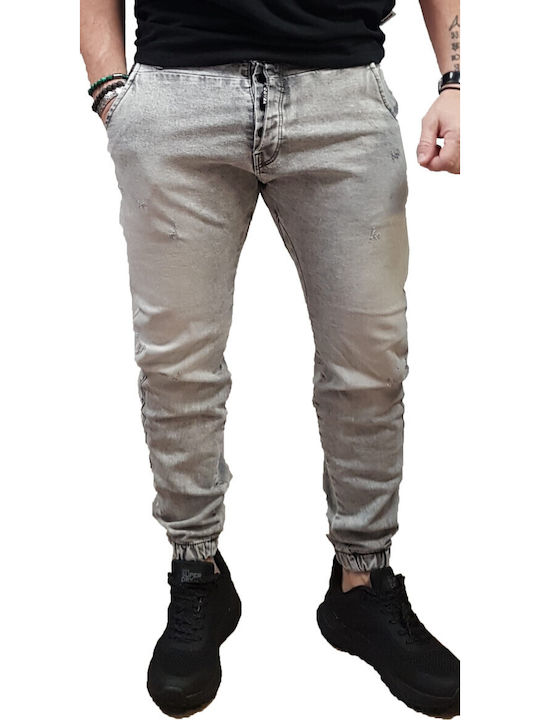 Cover Ibiza Men's Elastic Jeans Pants with Loose Fit Grey Denim