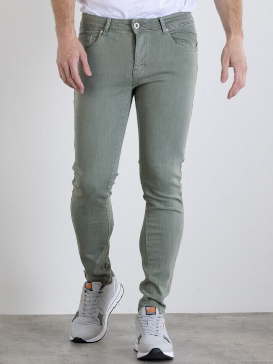 Vatach Ανδρικό Παντελόνι Τζιν Slim Fit Χακί