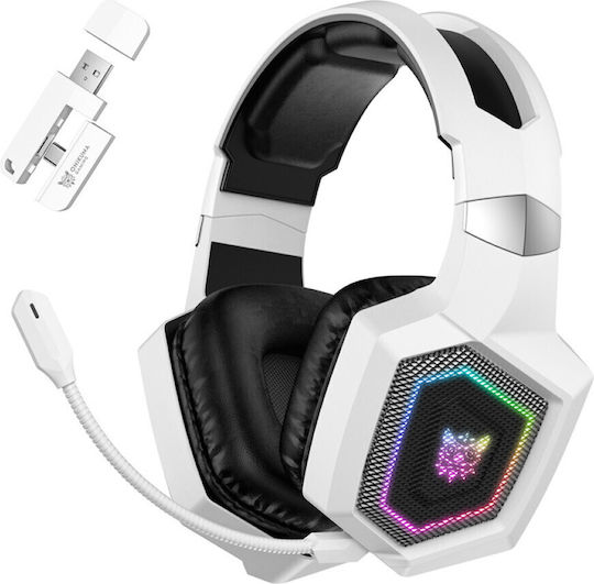 Onikuma GT806 Ασύρματο Over Ear Gaming Headset με σύνδεση Bluetooth / USB Λευκό