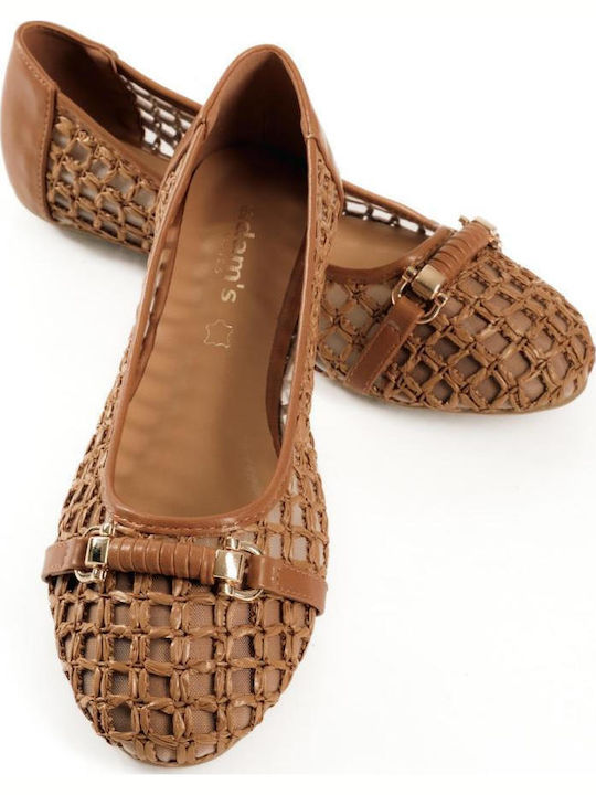 Women's Ballerina Shoes in Tabac Brown Colour