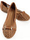 Women's Ballerina Shoes in Tabac Brown Colour