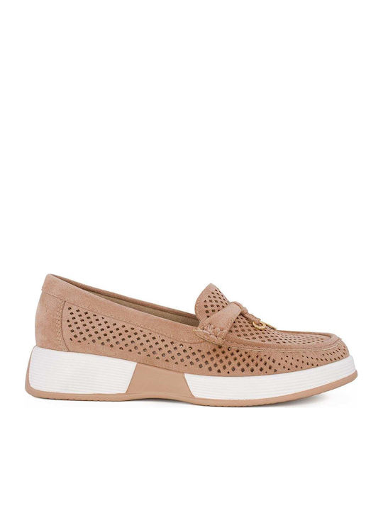 Seven Women's Moccasins in Beige Colour