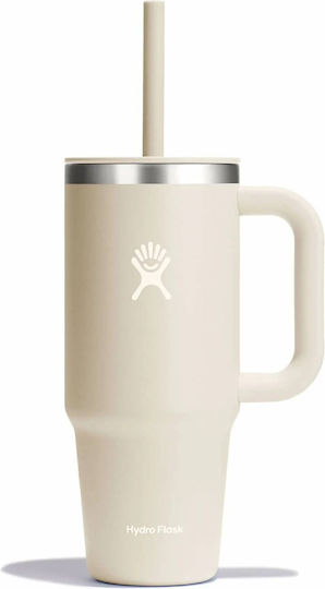 Hydro Flask Hydro Flask Thermosflasche Rostfreier Stahl 710ml Hafer mit Stroh und Handgriff