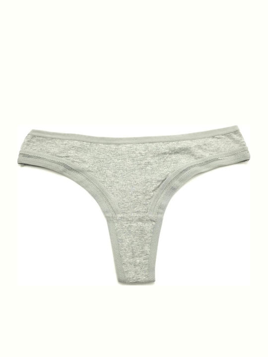 Hand's Foner Βαμβακερό Γυναικείο String Γκρι