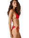 Bottom Bikini Slip με Κορδονάκια Cherry Red
