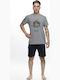 Galaxy Sommer Herrenpyjama Grau