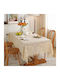 FRIPIA Fripia Baumwoll Tischtuch Stricken Beige 140x250cm