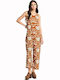 Women's Sleeveless One-piece Jumpsuit Orange