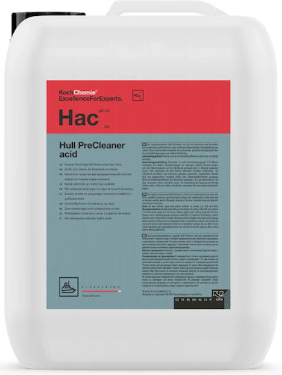 Koch-chemie Hac Hull Precleaner Acid Acidic Cleaner Marine & Gelcoat Salts & Rust 10l 512010 Koc-512010