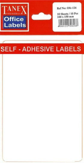 Tanex 80 Tăblițe Adezive Etichete Tx-Ofc-126-Wh În Culoare Albă 100x150mm