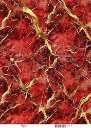 Decoupage Maja's Memories 30x42cm Geode Rotes G...