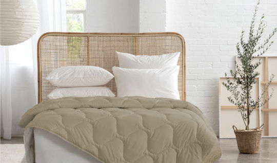 Carmel Πάπλωμα Μονό Μάλλινο 150x200εκ. Beige 80 GSM