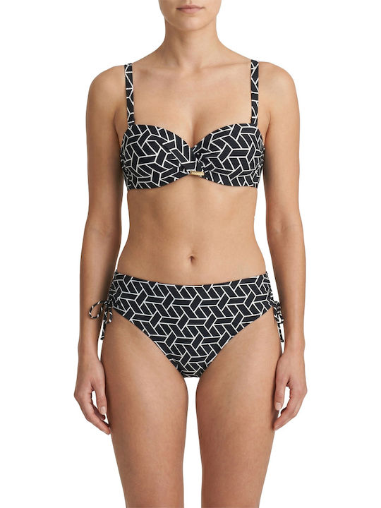 Women's Bikini Strapless Underwire Mosaic Black-White
