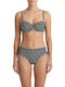 Women's Bikini Strapless Underwire Mosaic Black-White