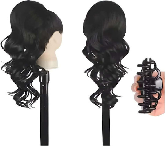 Ponytail Haarverlängerung Synthetisches Haar Kanekalon Hochwertige Clips Loose Lock Schwarz #1b Länge 50cm