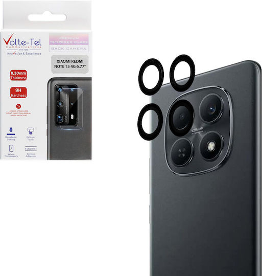 Volte-Tel Προστασία Κάμερας Tempered Glass Μαύρο για το Xiaomi Redmi Note 15 4g