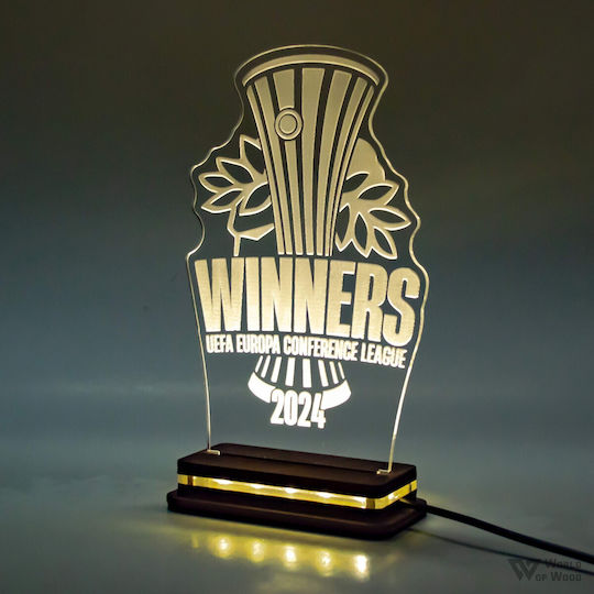 World of Wood Φωτιστικό Ολυμπιακός Conference League Cup LED World of Wood Φωτιστικό Ολυμπιακός Conference League Cup LED